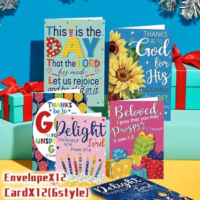 12 Pack Bible Verse Cards With Envelopes