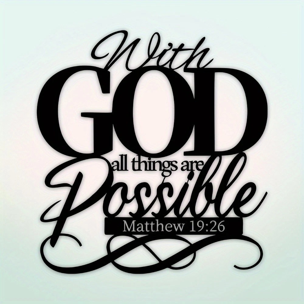 Bible Verse Black Metal Wall Hanging Sign