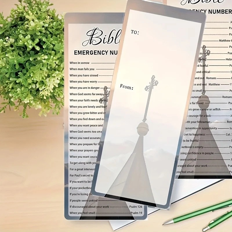 50 Bible Emergency Numbers Bookmarks Church Welcome Gift