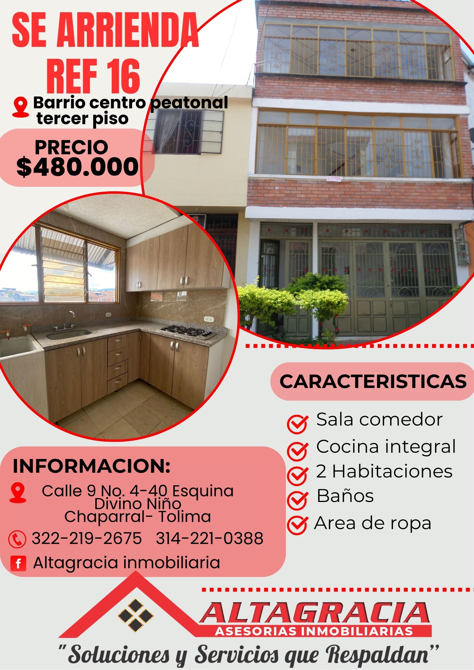 Apartamento en tercer piso