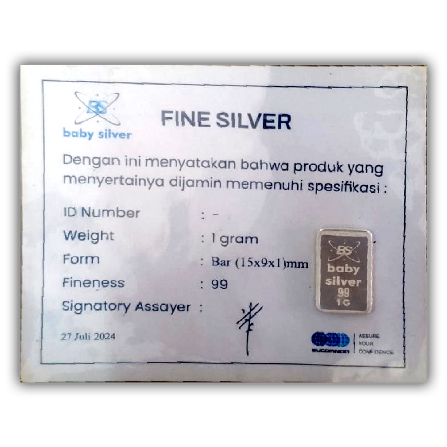 Perak Baby Silver 1 Gram
