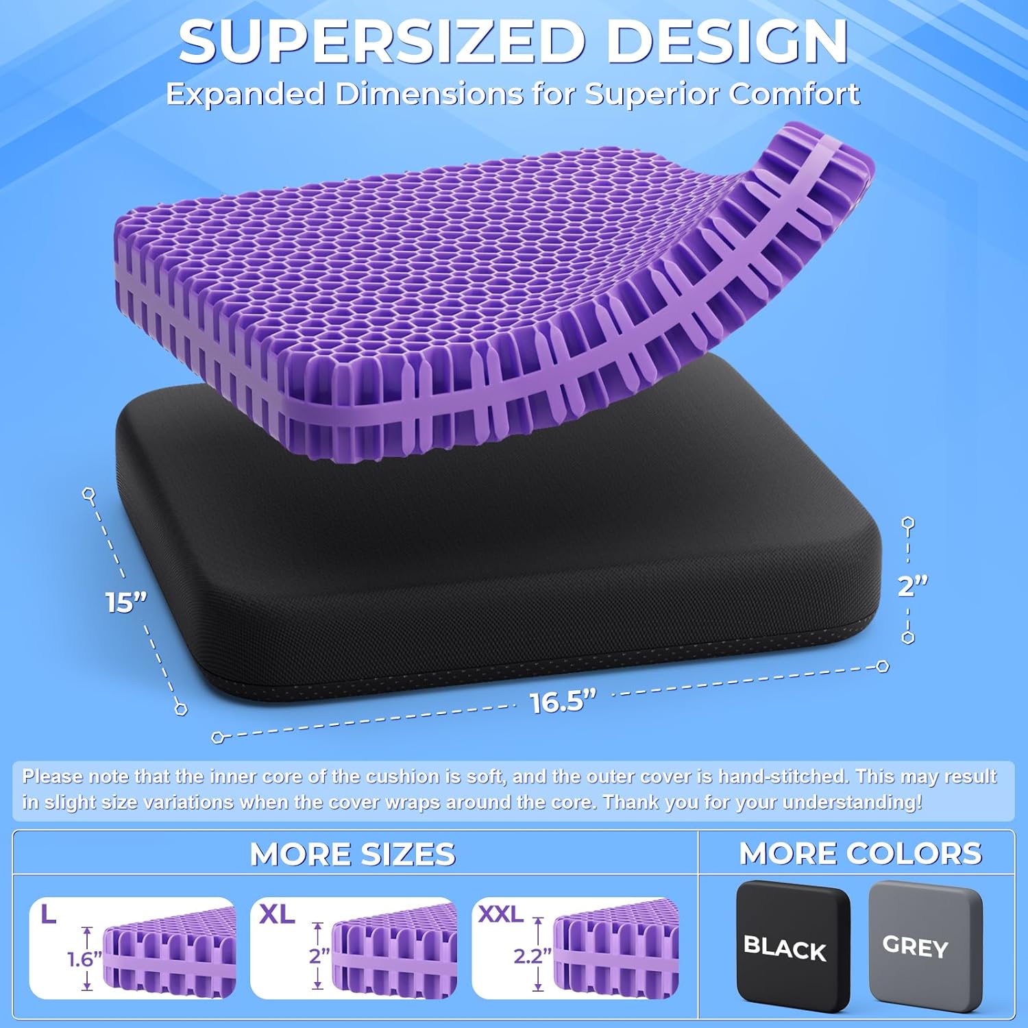 TushGuard Gel Seat Cushion for Long Sitting, 