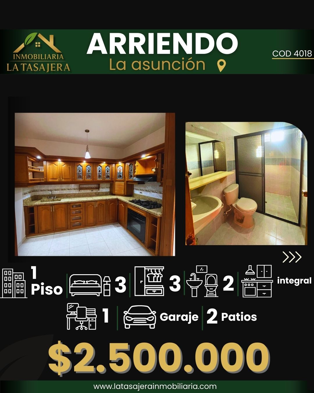 Casa en arriendo en La Asunción