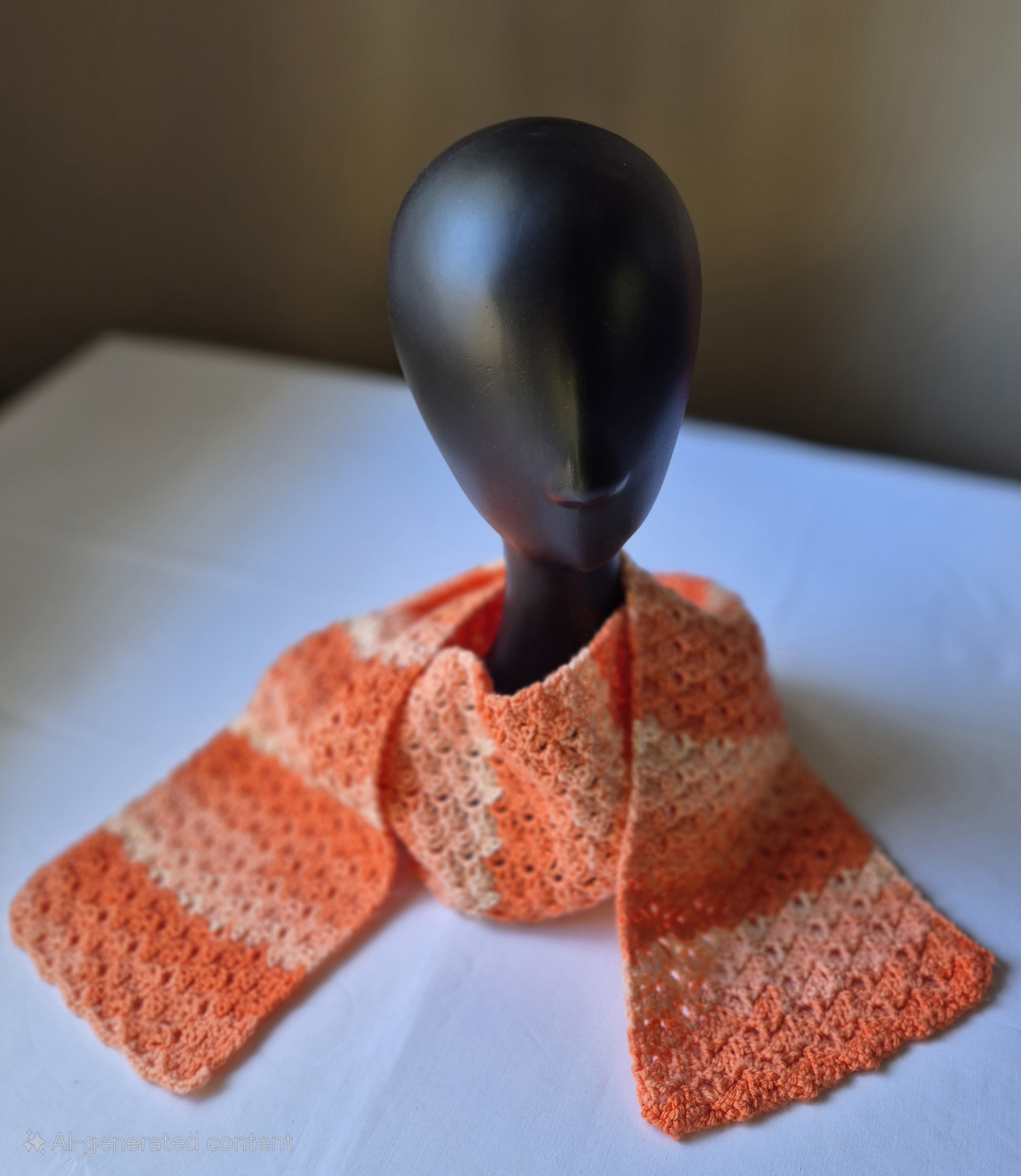 Handmade Orange Crochet Scarf