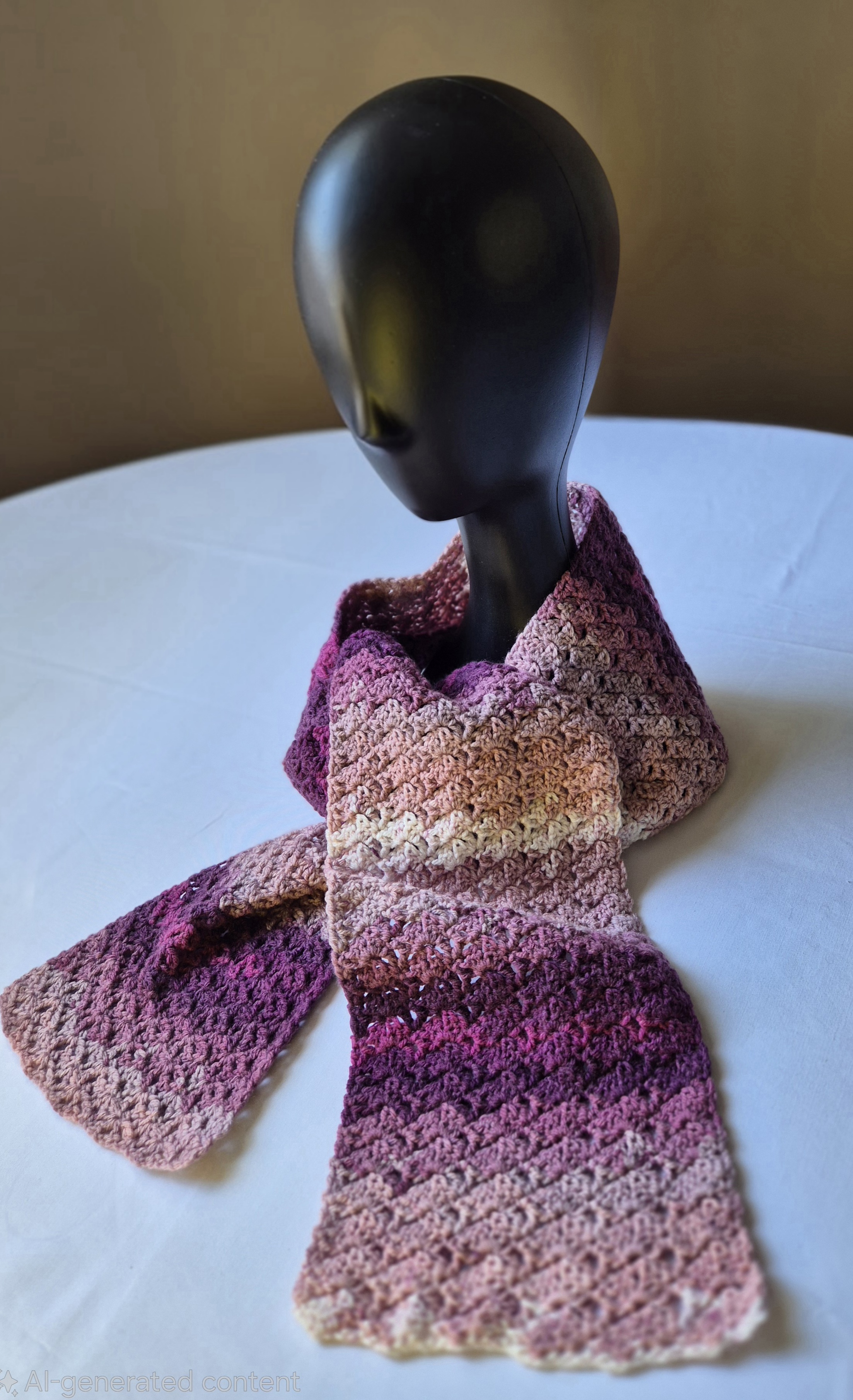 Handmade Purple Crochet Scarf