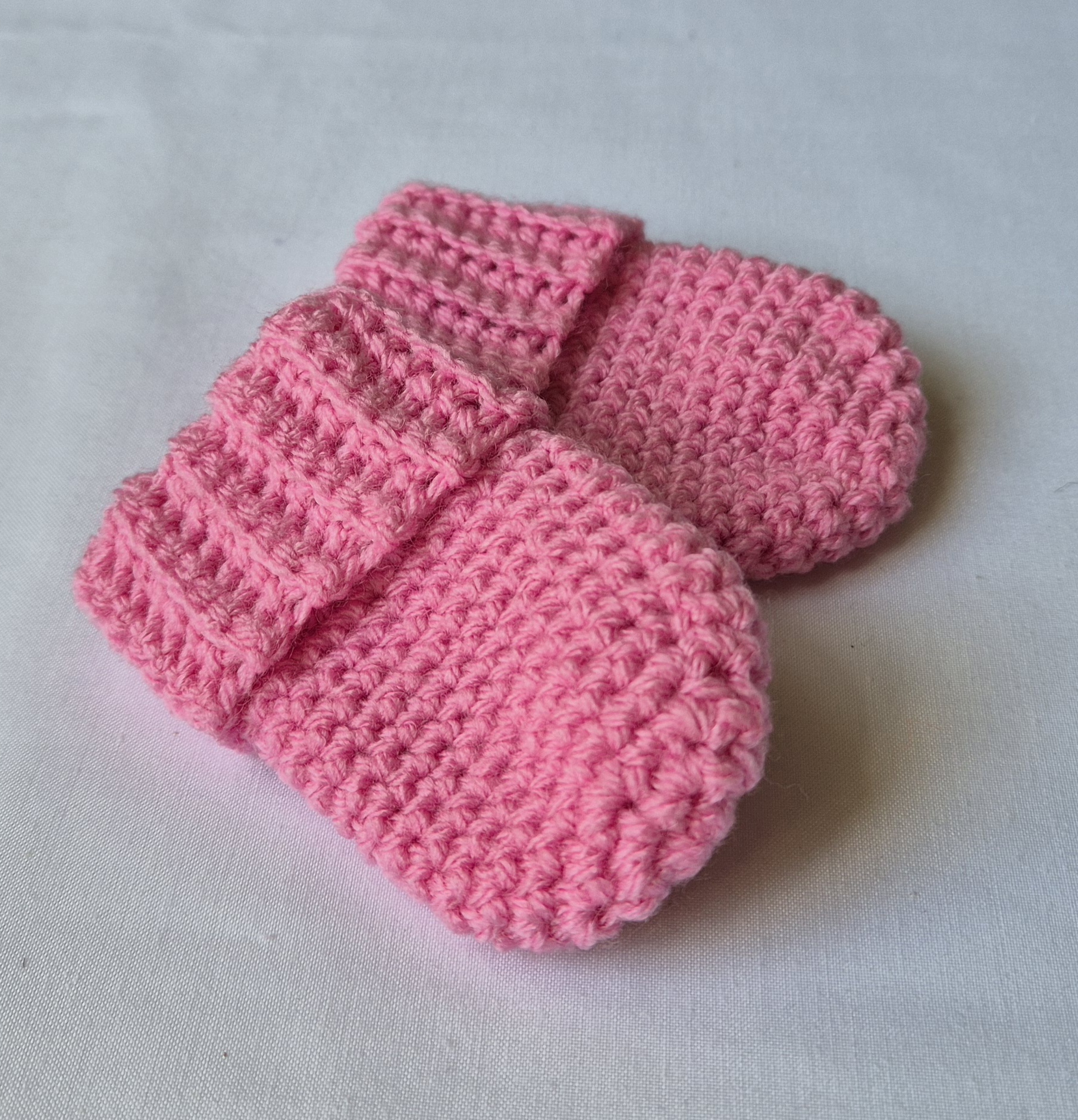 Handmade Pink Baby Mittens