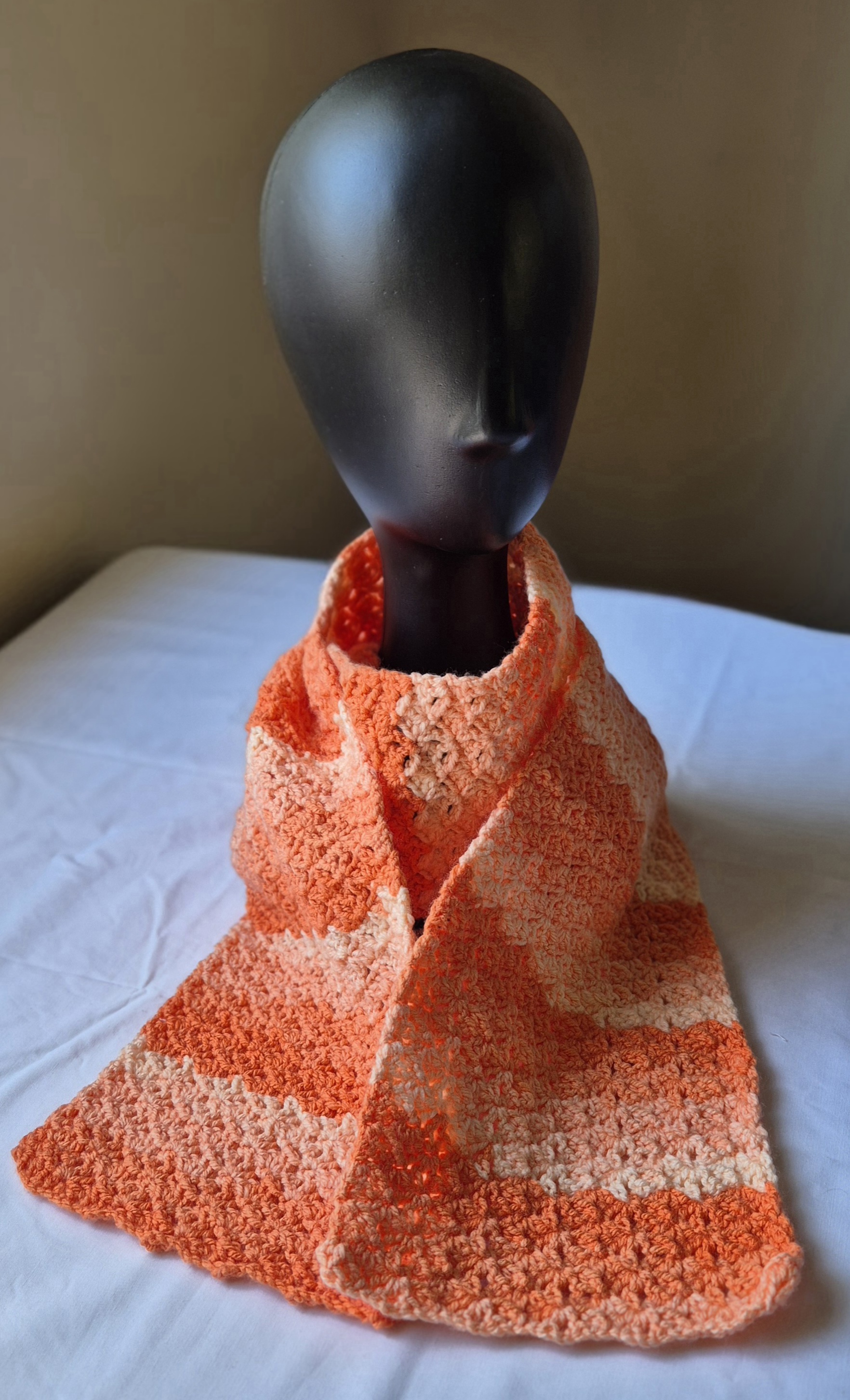 Handmade Orange Crochet Scarf