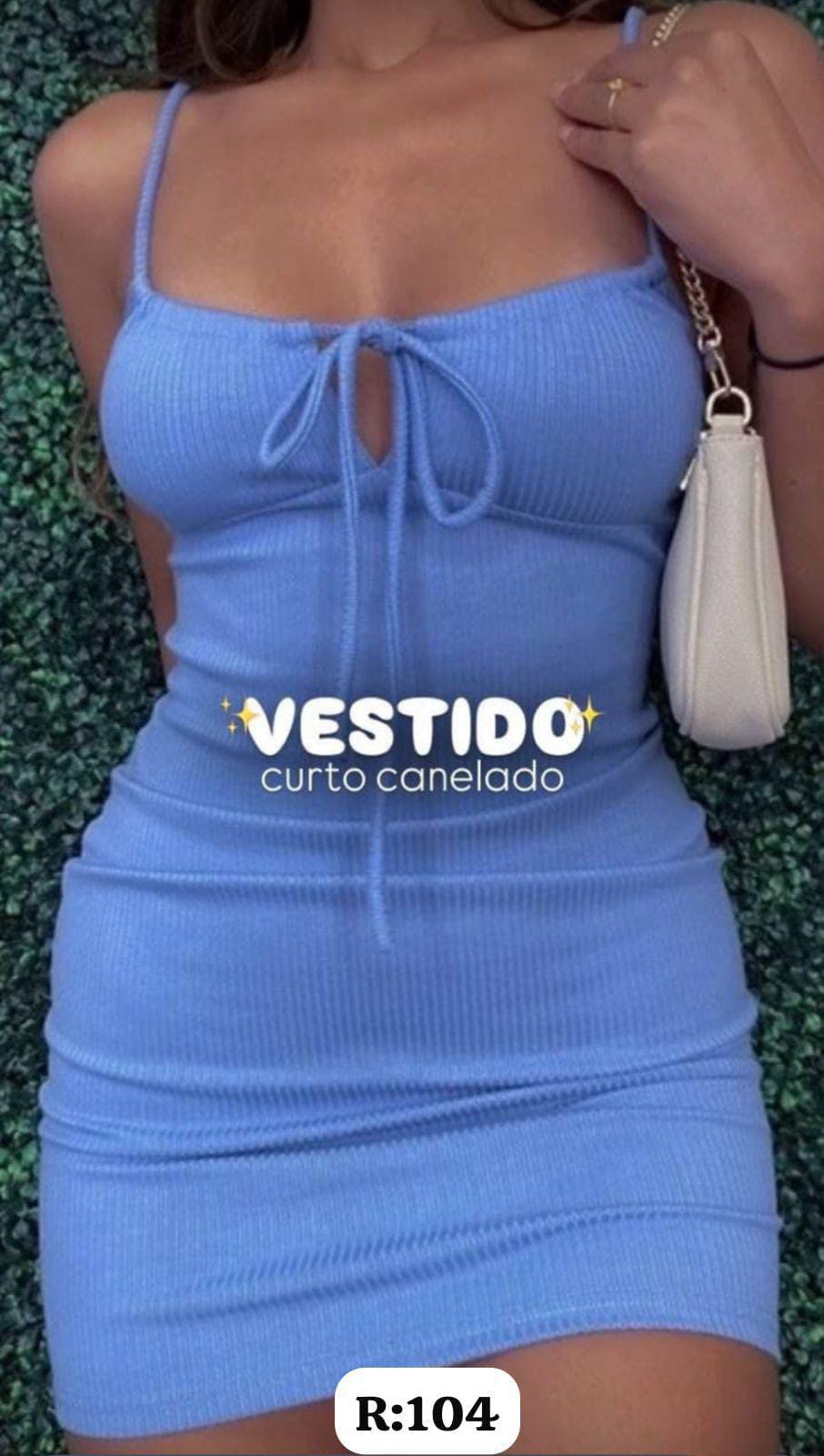 Vestido curto canelado