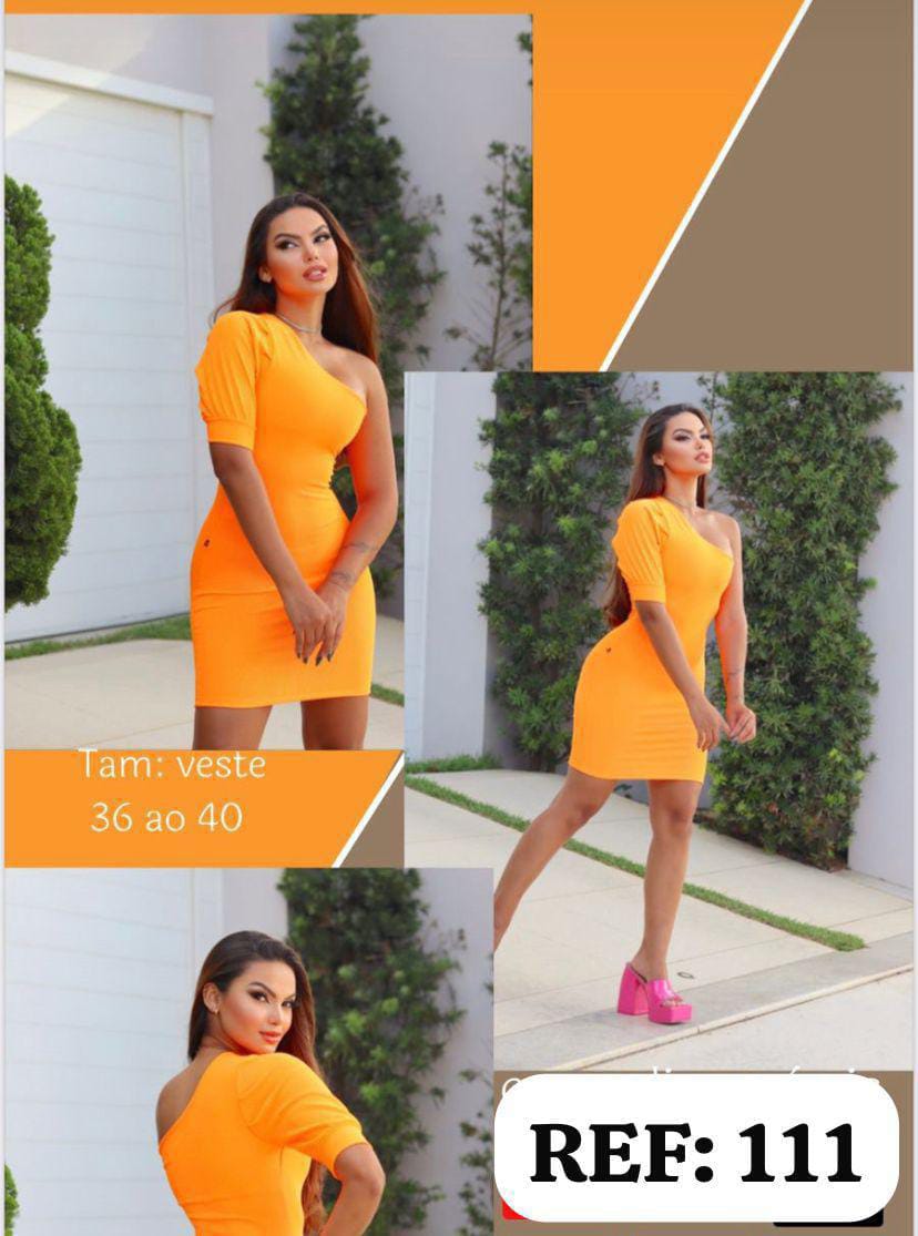 Vestido curto laranja