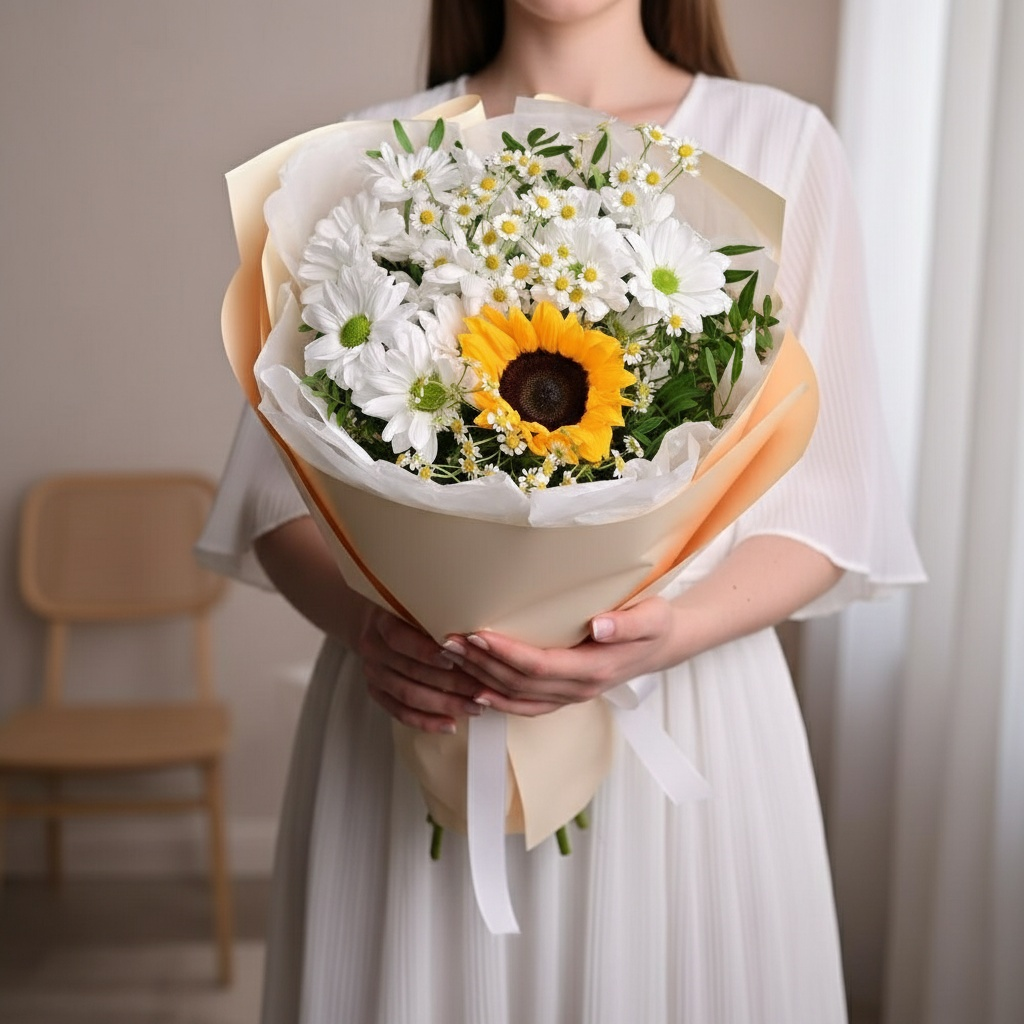 Sunflower and Daisy Bouquet