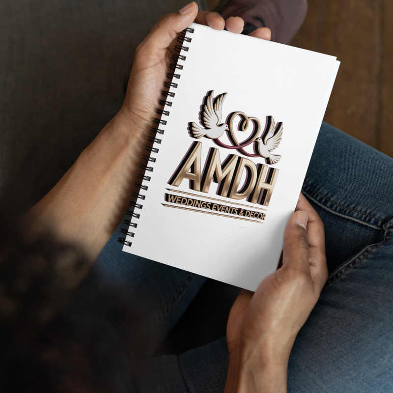 AMDH Weddings Events & Decor Spiral notebook