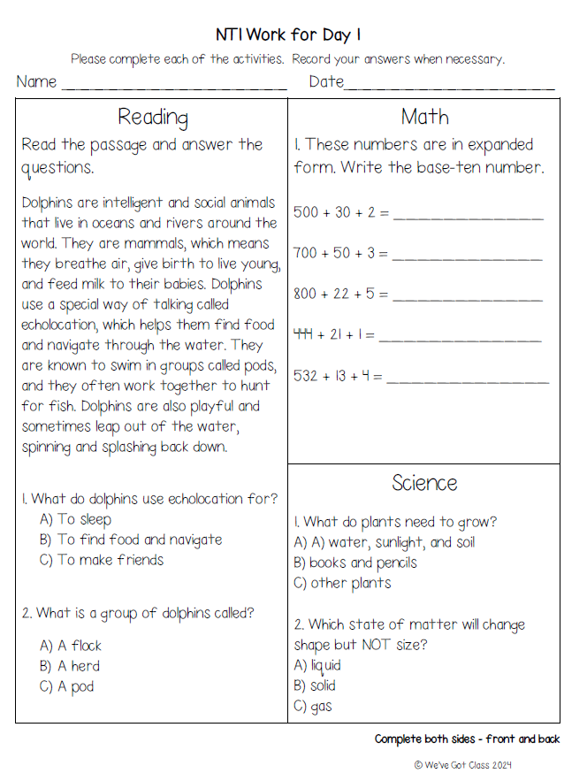 Review Work (10 Days)