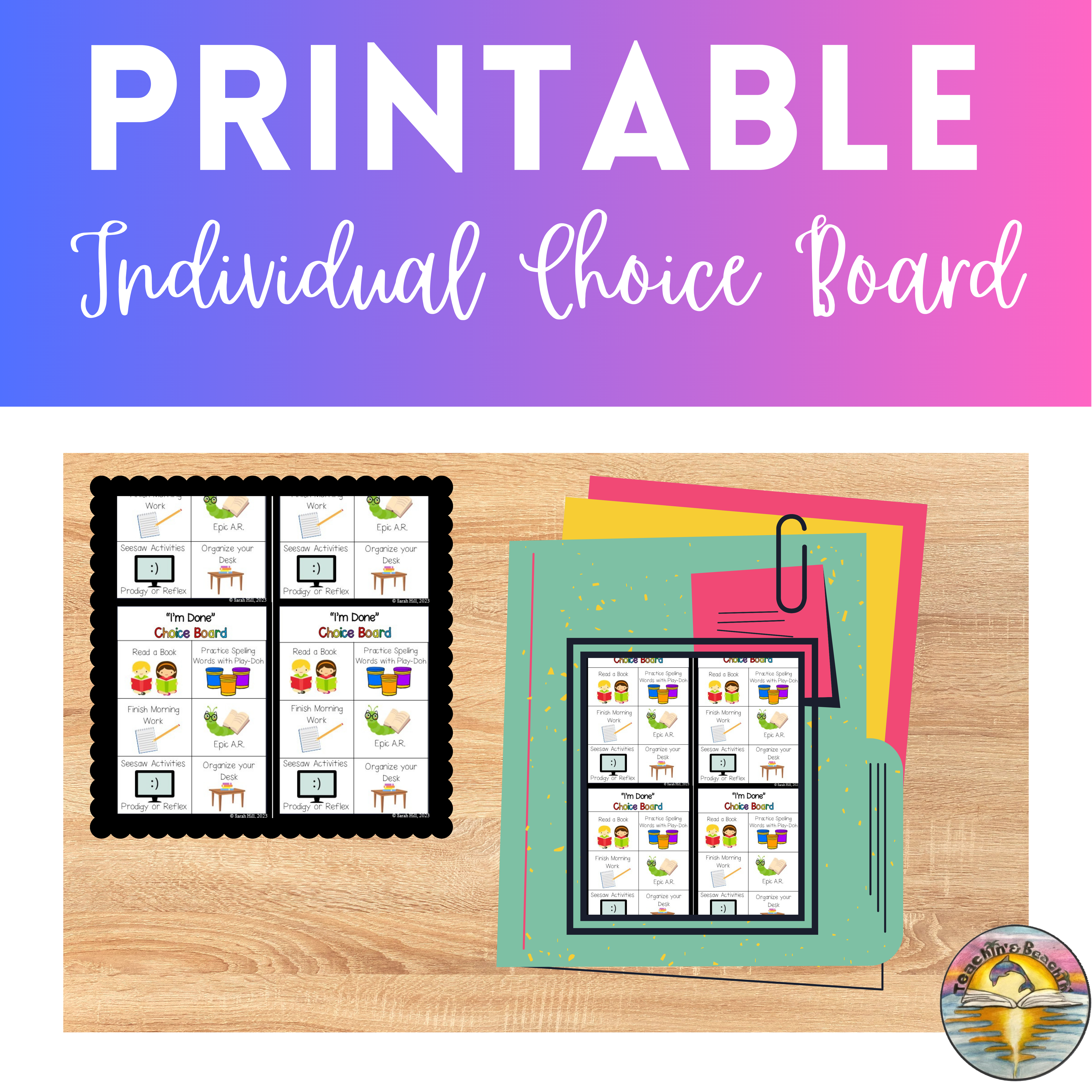 Printable Early Finisher "I'm Done" Choice Boards