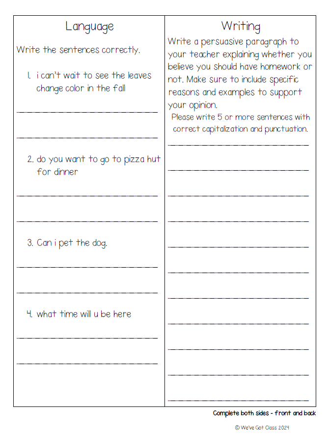 Review Work (10 Days)