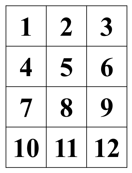 Editable Number Cards