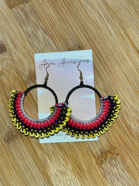 Handcrafted Crochet Hoop Earrings