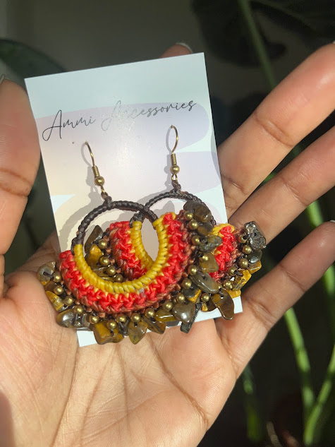 Handmade Beaded Hoop Earrings