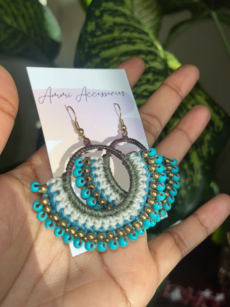 Handcrafted Crochet Hoop Earrings