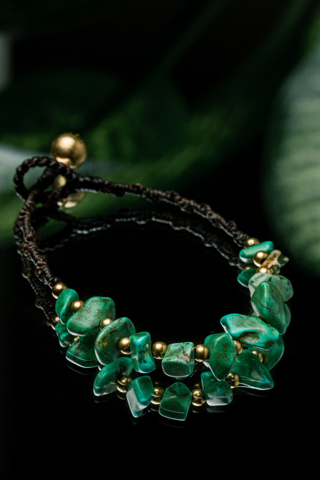 Handcrafted Green Stone Bracelet