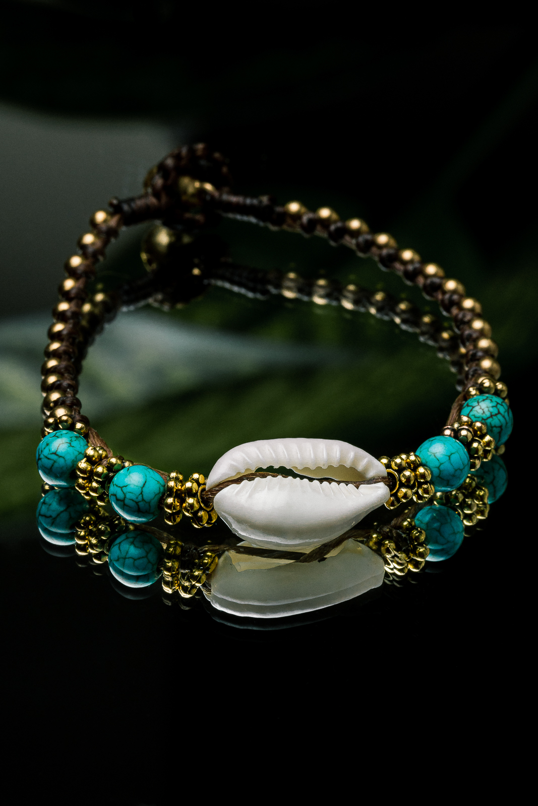 Shell and Turquoise Beaded Bracelet