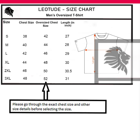 Leotude Men Cotton Blend Oversized Fit Printed T-Shirt ( Black )