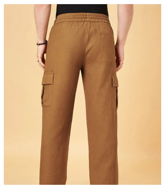 INDICLUB Loose Flat Men's Cargos - Brown ( Pack of 1 )