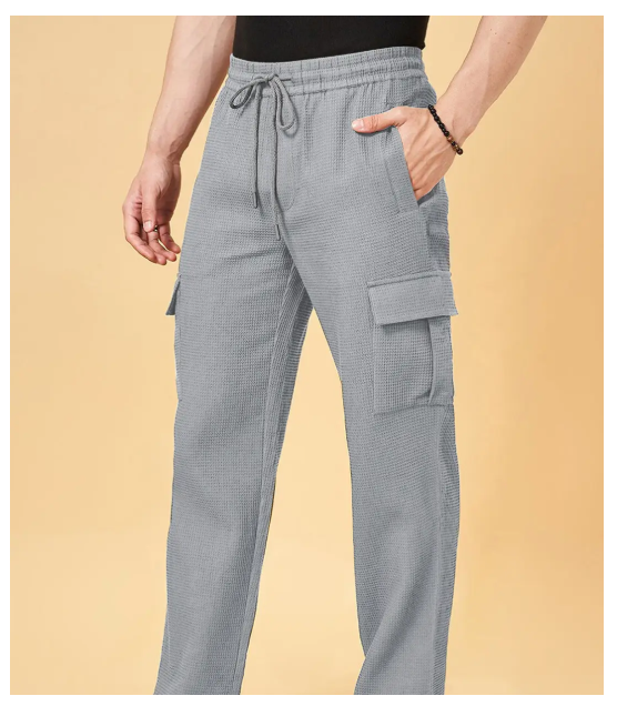 INDICLUB Loose Flat Men's Cargos - Grey ( Pack of 1 )