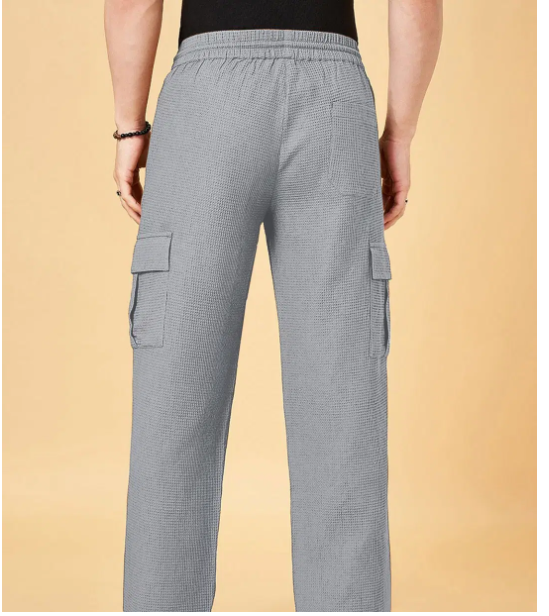 INDICLUB Loose Flat Men's Cargos - Grey ( Pack of 1 )