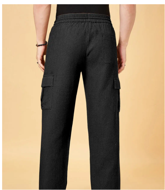 INDICLUB Loose Flat Men's Cargos - Black ( Pack of 1 )