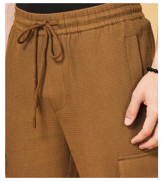 INDICLUB Loose Flat Men's Cargos - Brown ( Pack of 1 )