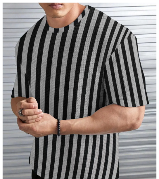        Hover to zoom KAJARU Men Polyester Regular Fit Striped T-Shirt ( Melange Grey )