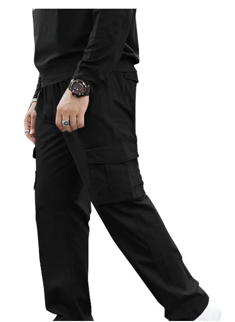 Reoutlook Regular Flat Men's Cargos - Black ( Pack of 1 )