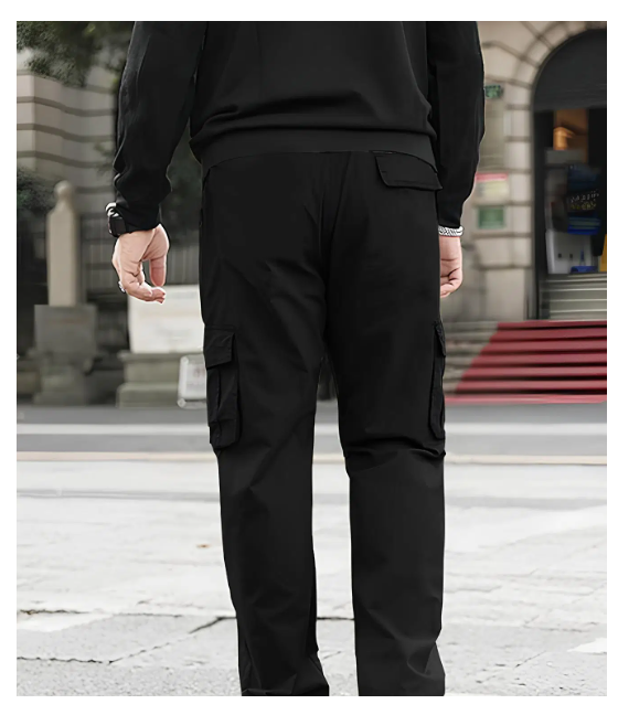 Reoutlook Regular Flat Men's Cargos - Black ( Pack of 1 )