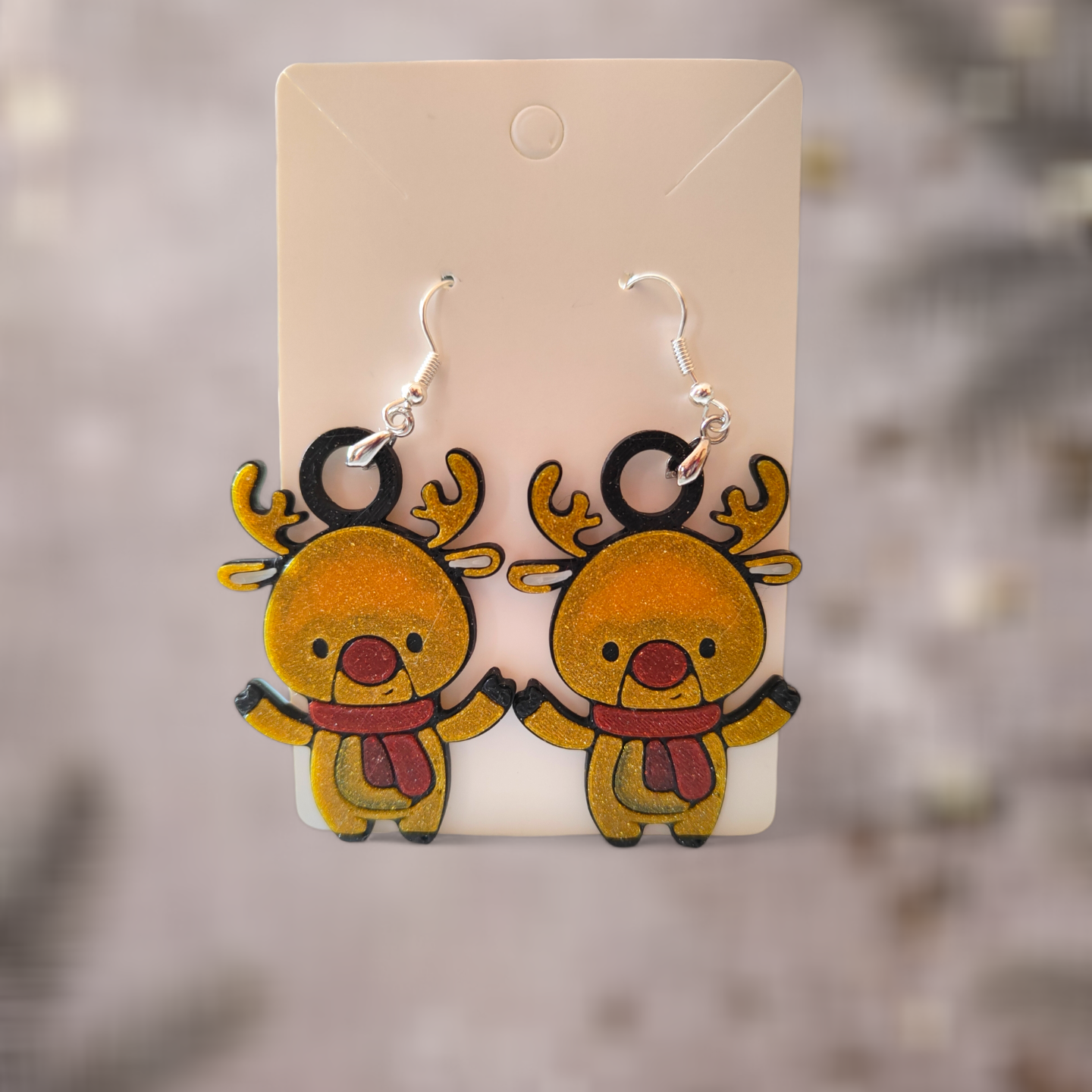 Boucles d'oreilles rennes de Noël