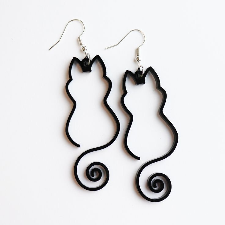 Boucles d'oreilles silhouette de chat