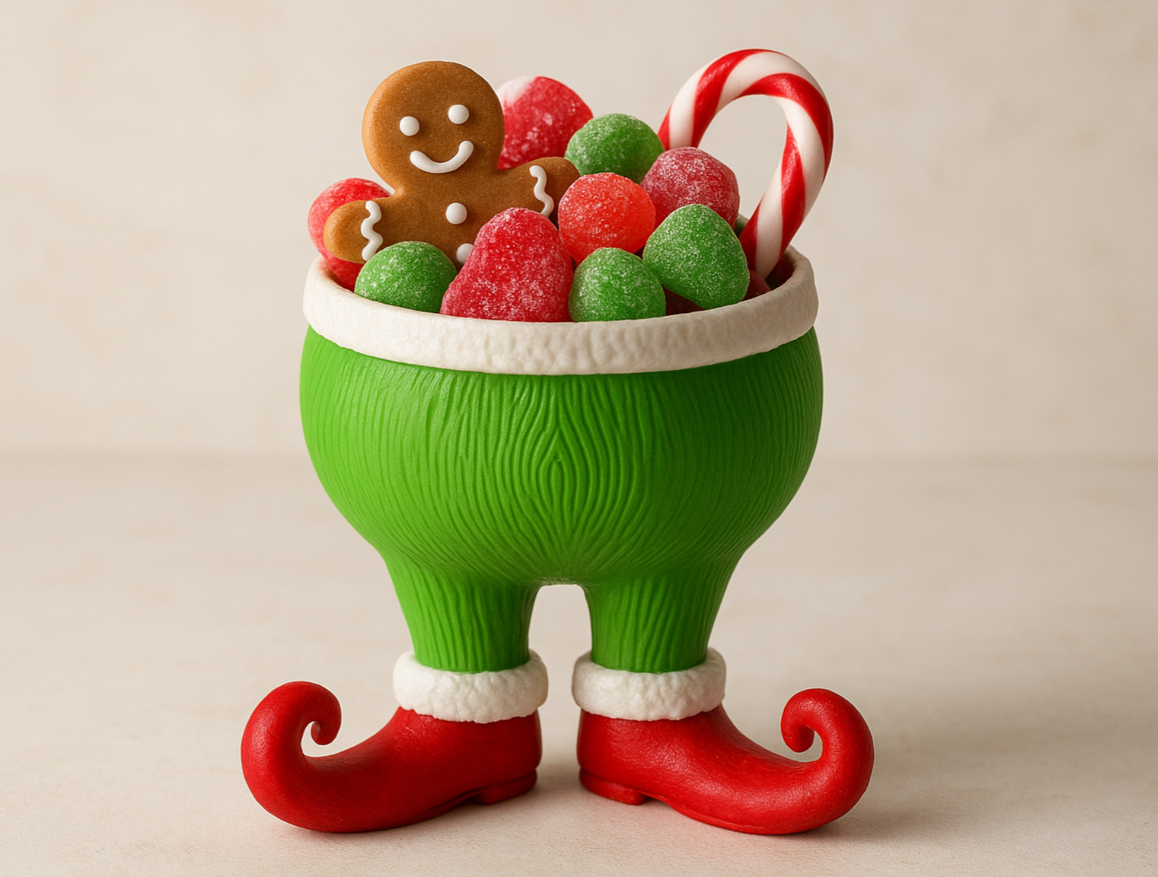 Pot à friandises lutin de Noël