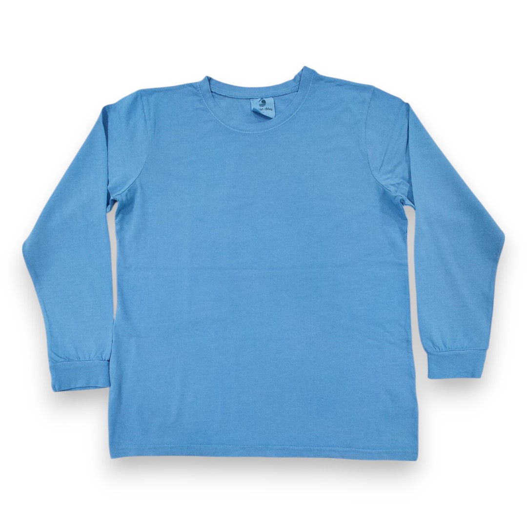 Blue Garment Dye Long Sleeve T-Shirt