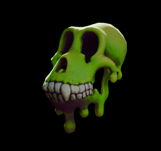 Neon Green Dripping MAYC Skull