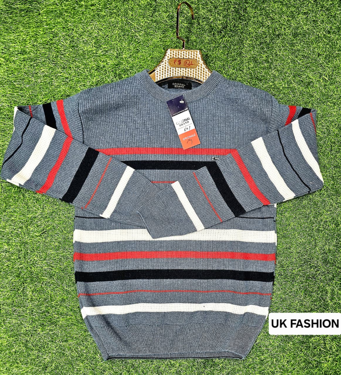 Men's Striped Crew Neck Sweater