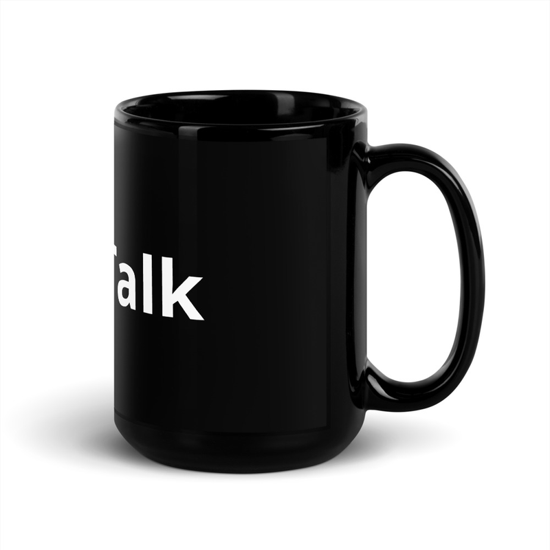 Black "Let's Talk" Mug