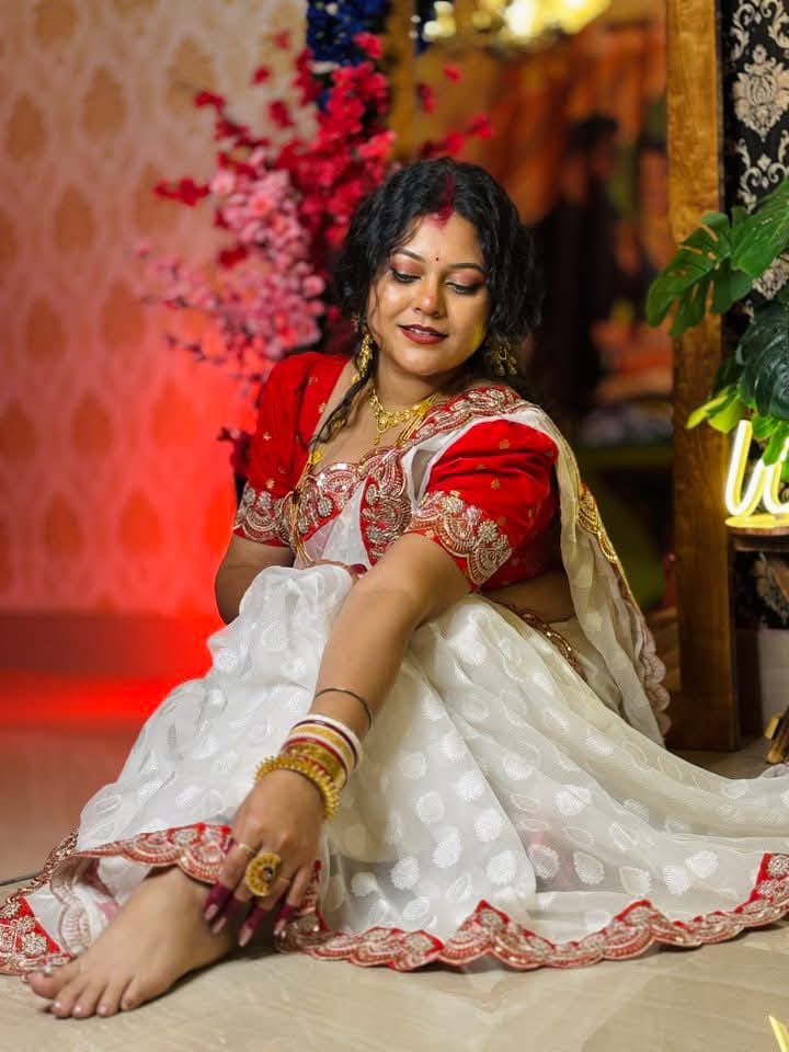 Soft Georgette heavy lace work saree