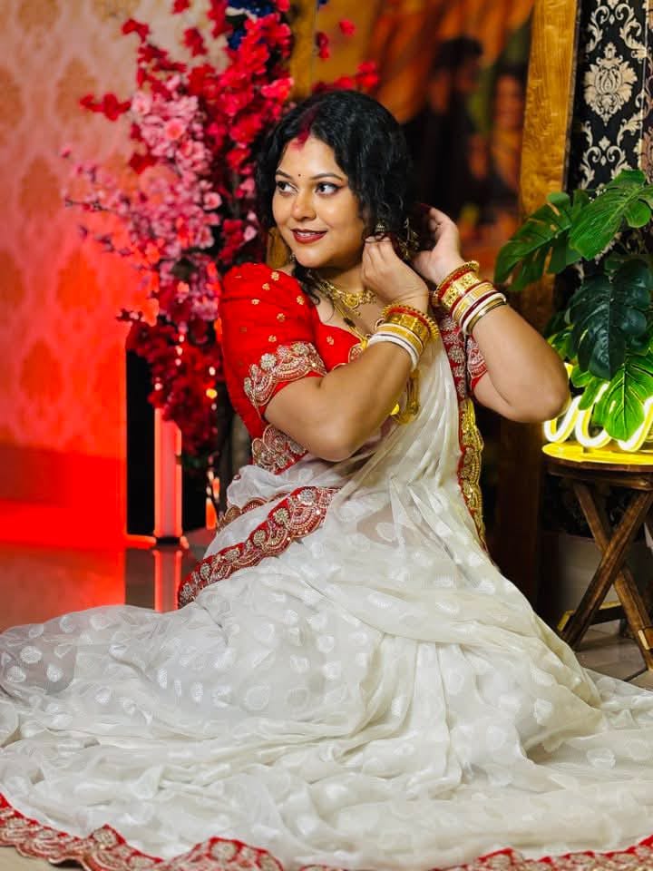 Soft Georgette heavy lace work saree