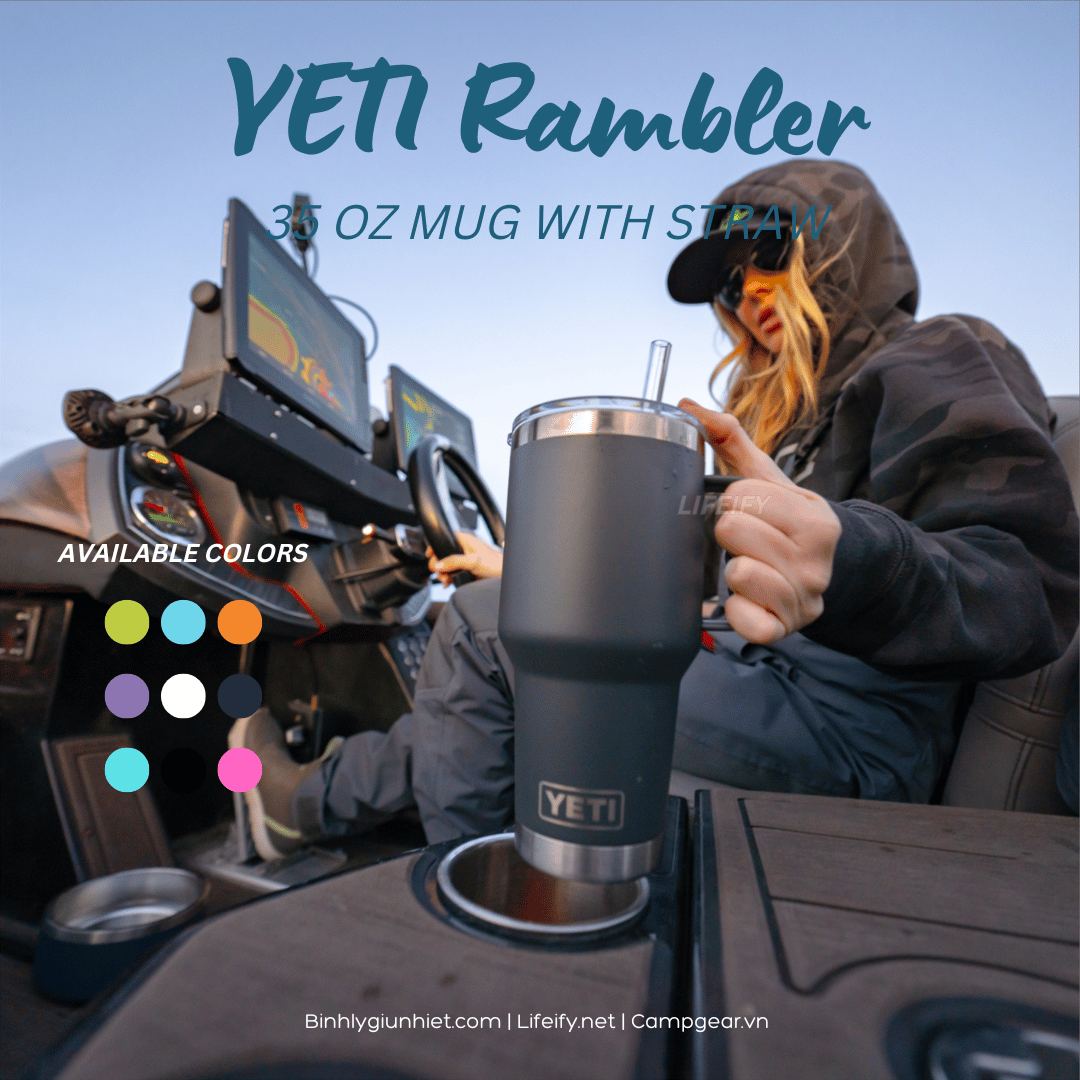 Cốc Giữ Nhiệt YETI Rambler Straw Mug 35oz ( 1 Lít ) 