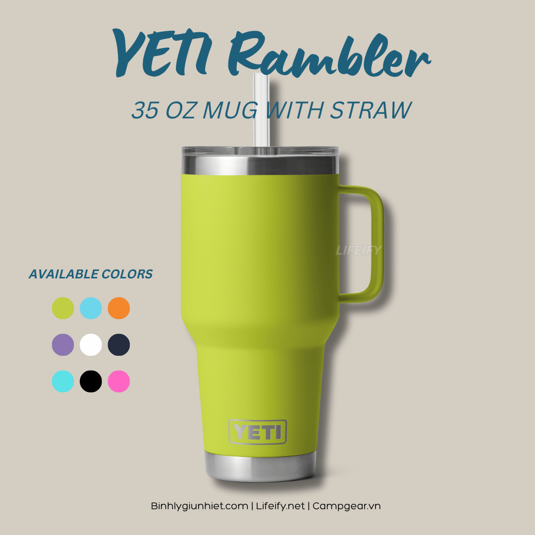 Cốc Giữ Nhiệt YETI Rambler Straw Mug 35oz ( 1 Lít ) 