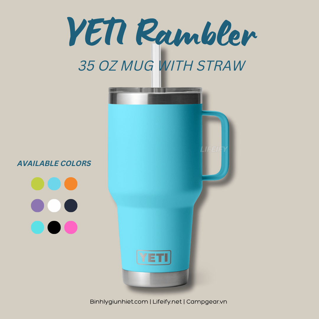Cốc Giữ Nhiệt YETI Rambler Straw Mug 35oz ( 1 Lít ) 
