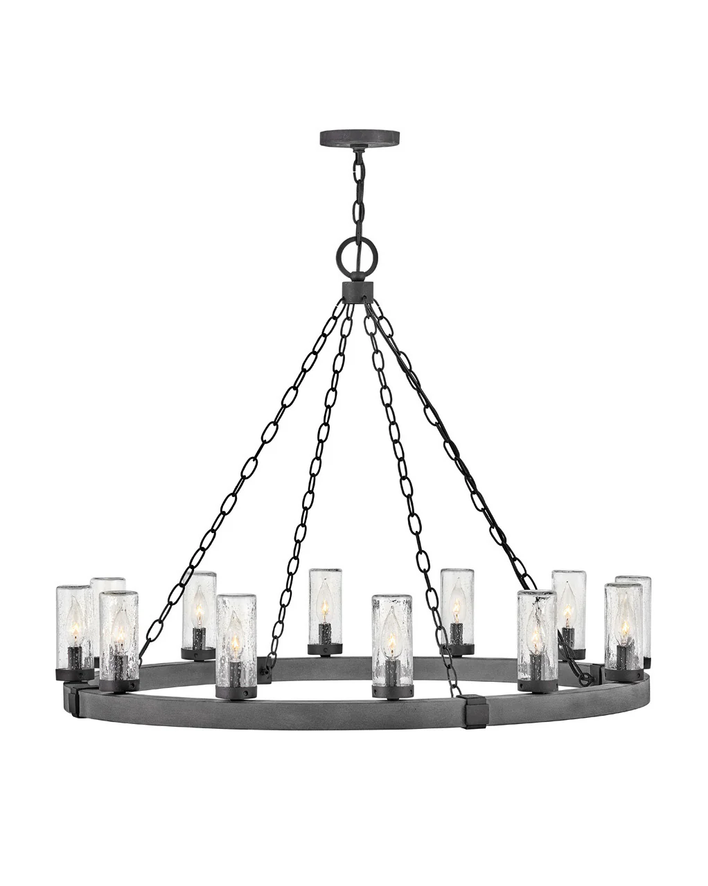 Sawyer LED Chandelier in Aged Zinc