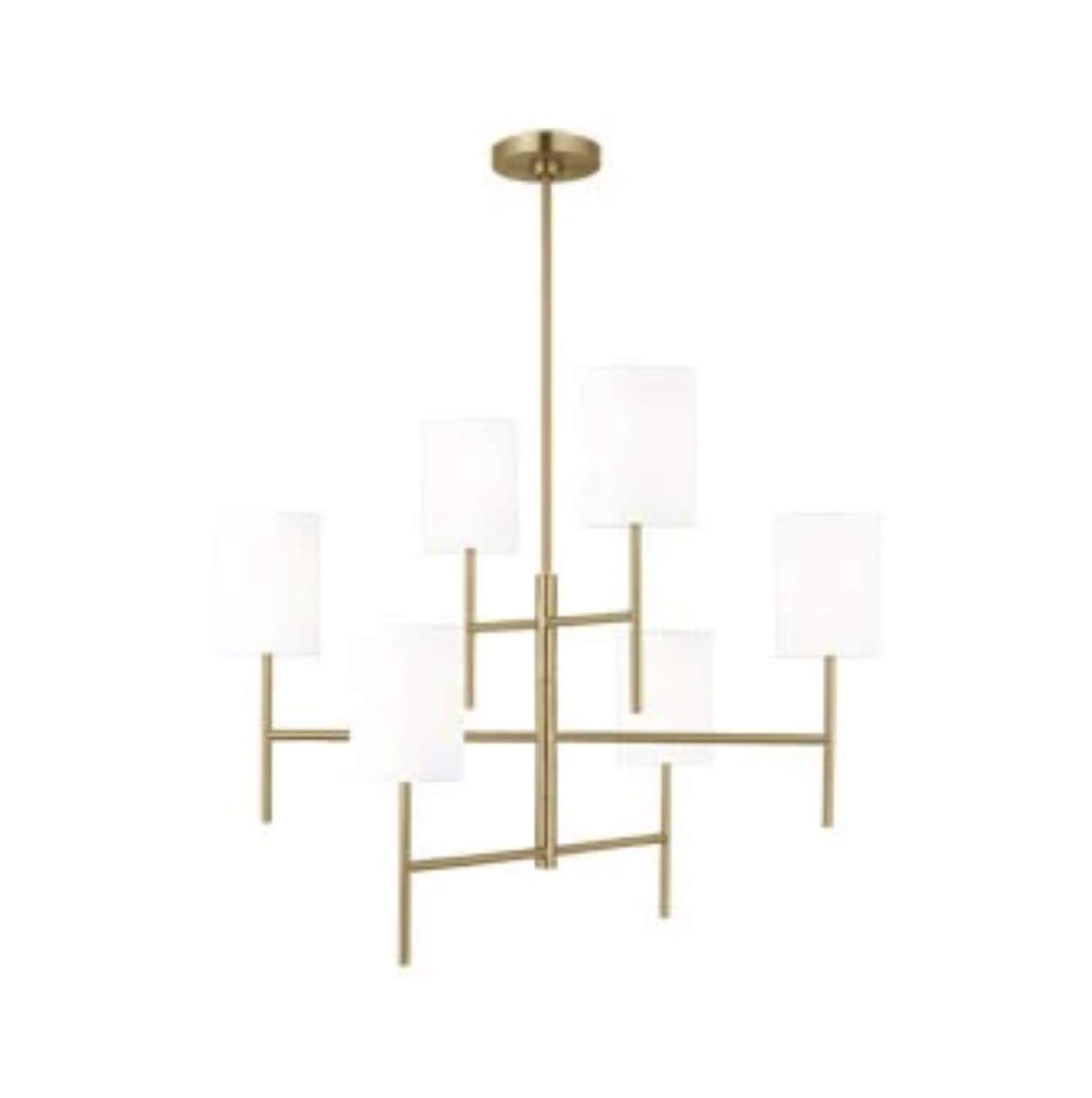 Key Six-Light Chandelier in Burnished Brass