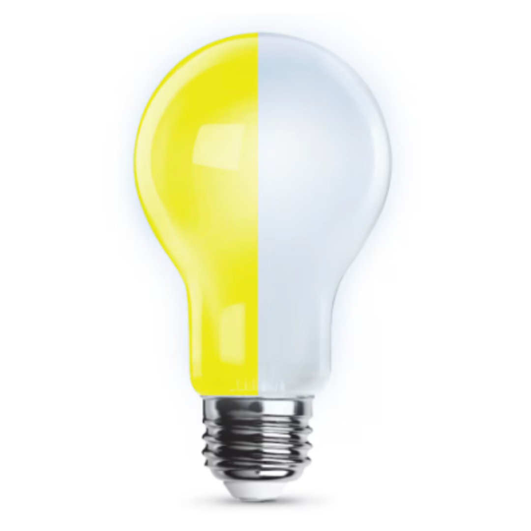 Feit Electric 60W Equivalent A19 Bug Light + Daylight LED Bulb (4-Pack)
