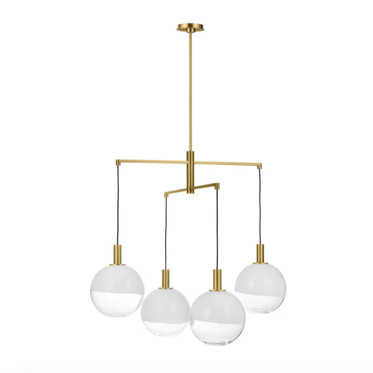 Torian Four-Light Chandelier in Burnished Brass