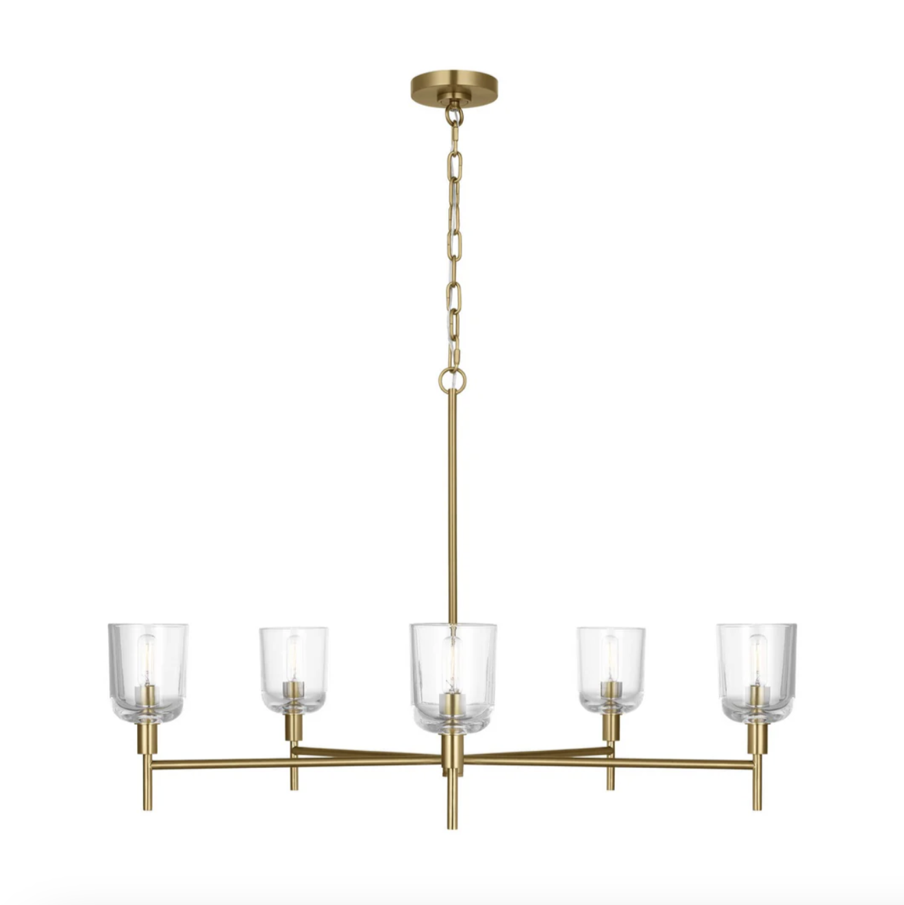 Hartley Five-Light Chandelier in Burnished Brass